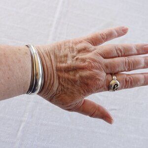 Vintage Kabana Asymmetrical Sterling Cuff 22g Unisex